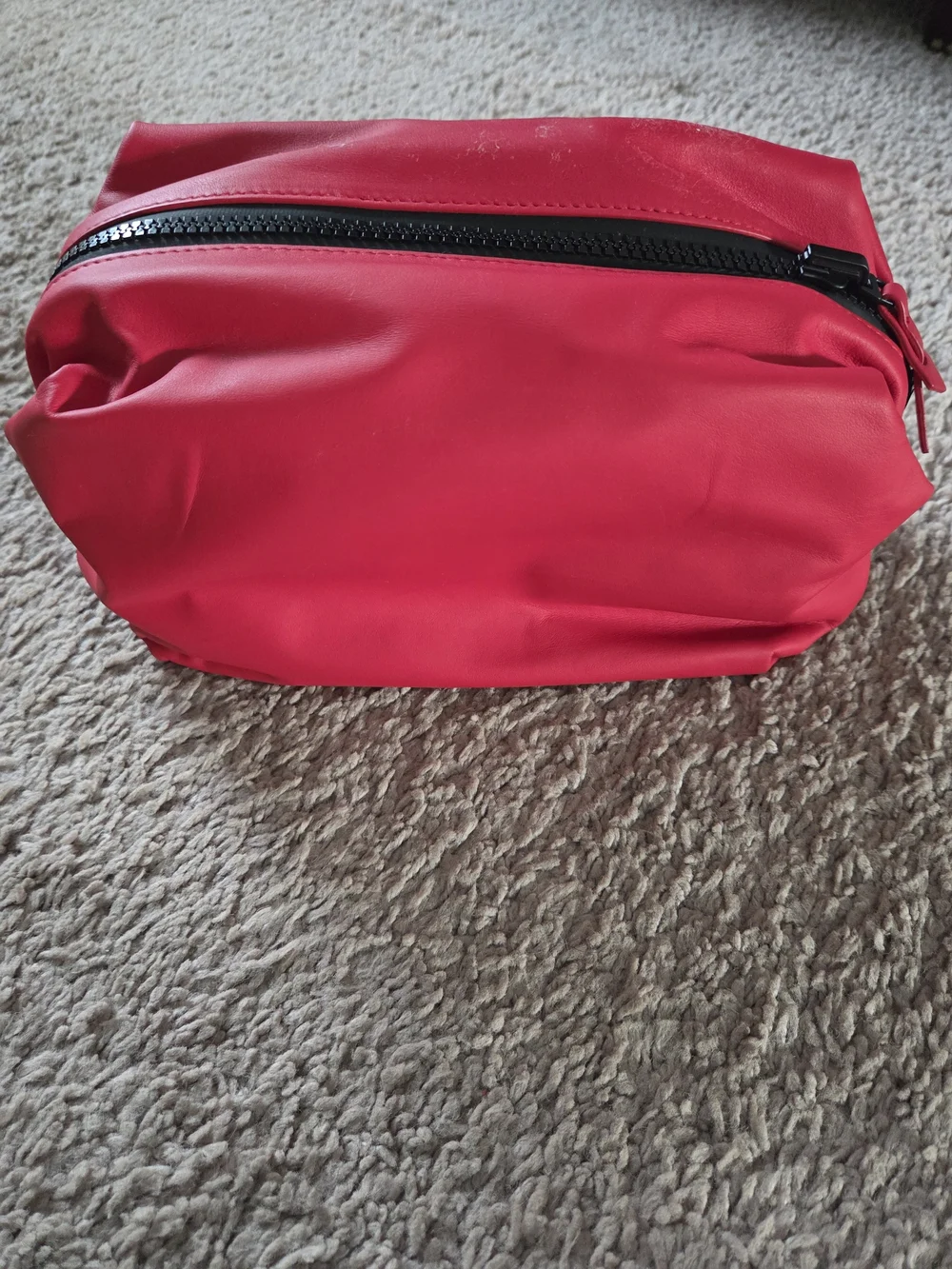 Bottega Veneta Red Leather Cosmetic Pouch
